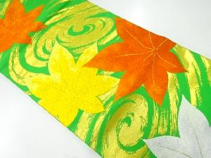 リサイクル　竜田川模様織出し開き名古屋帯（額縁仕立て）